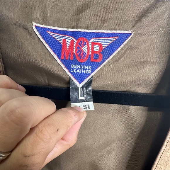 Vintage American MOB boho cowgirl leather western vest‎ jacket large festival - Picture 4 of 9